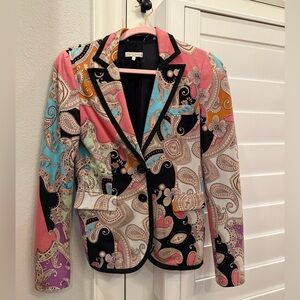 Etro Paisley Print Multi-Color Womens Blazer Jacket. Size 40.